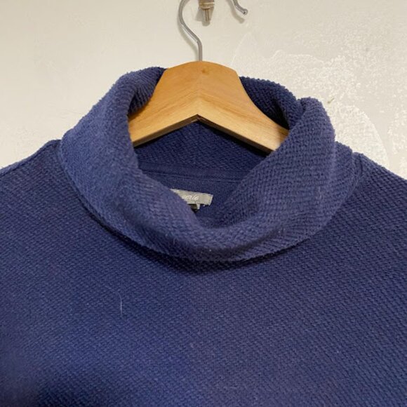 Aerie Navy Blue Waffle Knit Cowl Neck Women's Cropped Sweater Size XS - Picture 3 of 6